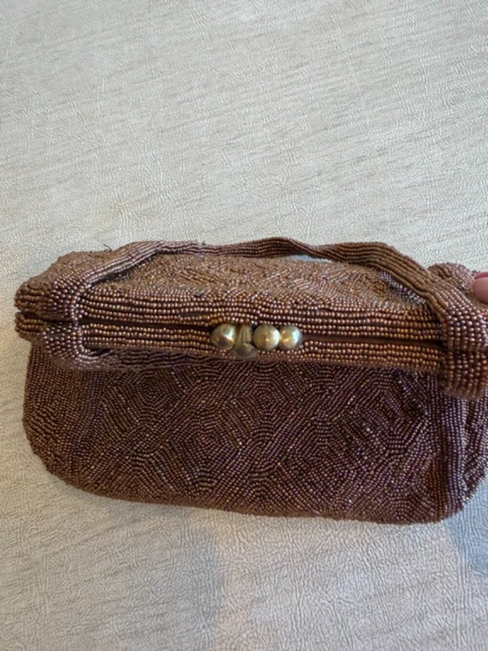 Vintage Walborg Copper Beaded Evening Bag - Picture 3 of 7